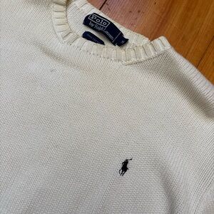 Polo by Ralph Lauren Men's Off-White Crewneck Sweater